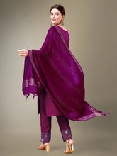Women Kurta Pant Dupatta Set-PURPLE1115
